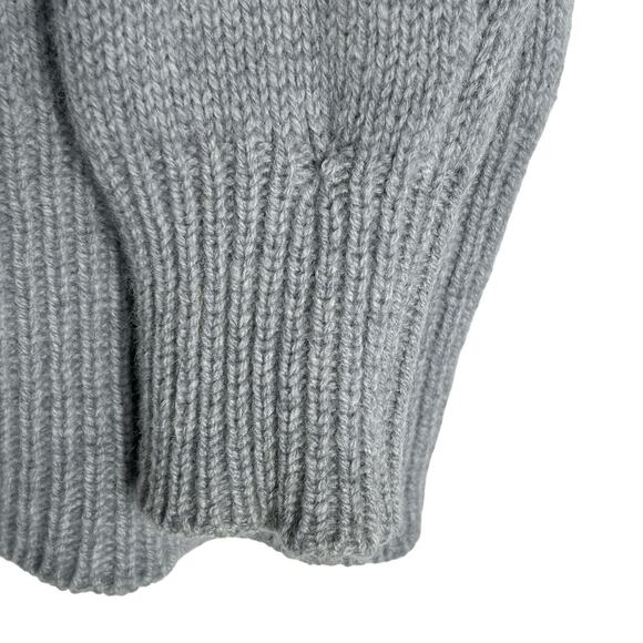 Maison Kitsune Fox Sweater Womens XS Gray Lambswool Designer Luxury Preppy FLAWS - Picture 8 of 13